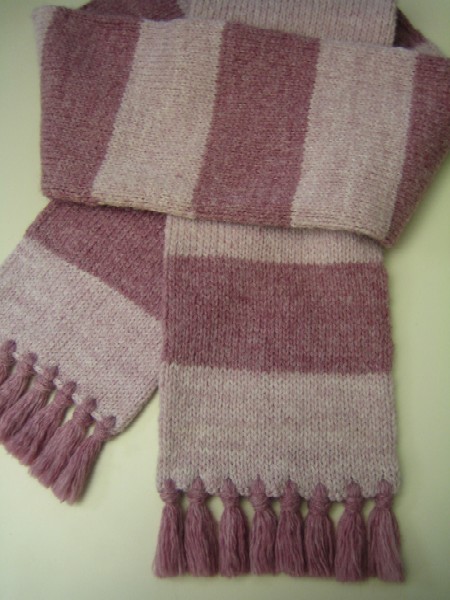 rosy striped scarf